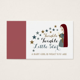 Elegant Falling Stars, Baby shower Raffle Ticket Visitekaartje