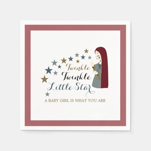 Elegant Falling Stars, Baby shower Servet (Voorkant)