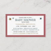 Elegant Falling Stars, Baby shower Ticket Informatiekaartje (Achterkant)