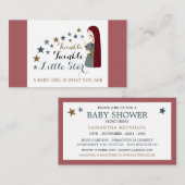 Elegant Falling Stars, Baby shower Ticket Informatiekaartje (Voorkant / Achterkant)