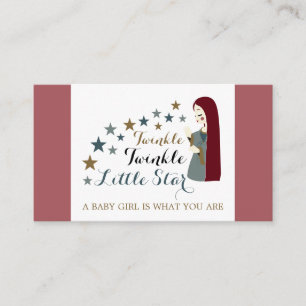 Elegant Falling Stars, Baby shower Ticket Informatiekaartje