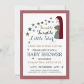 Elegant Falling Stars, Baby shower van meisjes Kaart (Voorkant)