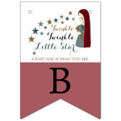 Elegant Falling Stars, Baby shower van meisjes Vlaggetjes (Derde vlag)