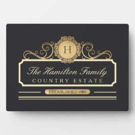 Elegant Familie Huis Goud Fotoplaat