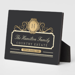 Elegant Familie Huis Goud Fotoplaat