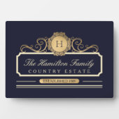 Elegant Familie Huis Goud Marine Fotoplaat (voorkant)