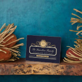 Elegant Familie Huis Goud Marine Fotoplaat (Zijkant)