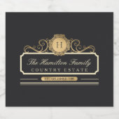 Elegant Familie Huis Goud Sparkling Wijnetiket (Enkel label)