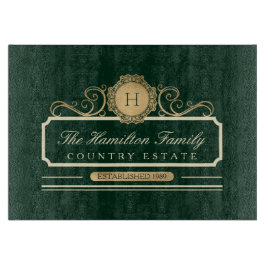 Elegant Familie Huis Monogram Erfgoed Groen Snijplank