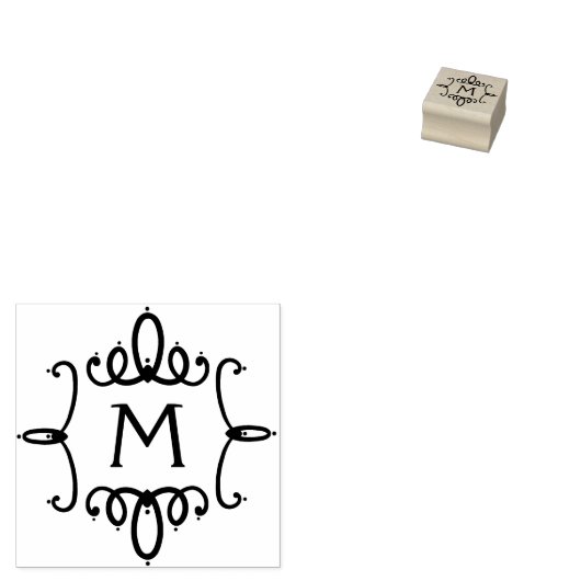 Elegant familie monogram rubberstempel (Gestempeld)