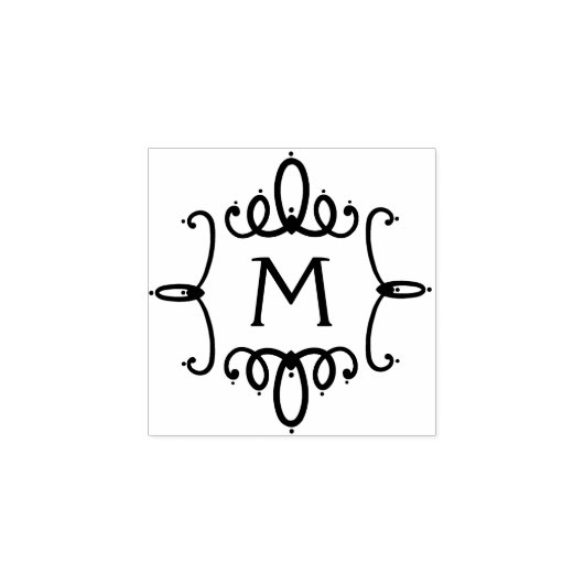 Elegant familie monogram rubberstempel (Afrduk)