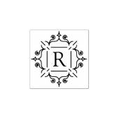 Elegant familie monogram, rubberstempel (Afrduk)