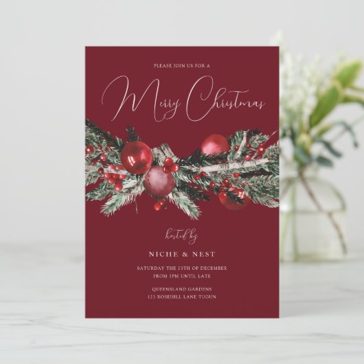 Elegant Familie of Kantoor kerstfeestdag Kaart (Staand voorkant)