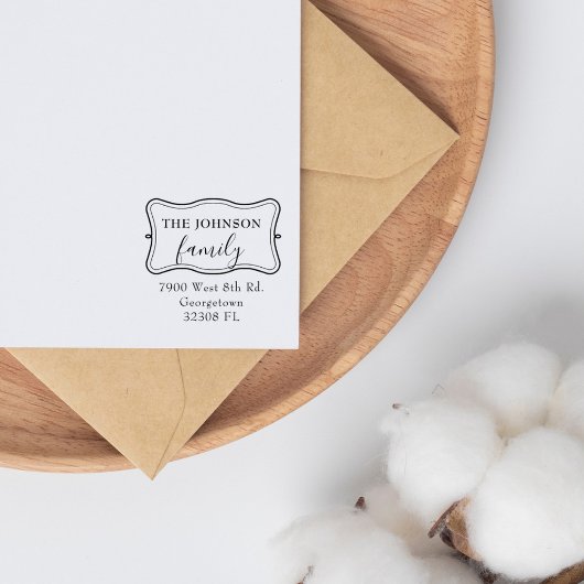 Elegant Familie Retouradres op maat Rubberstempel