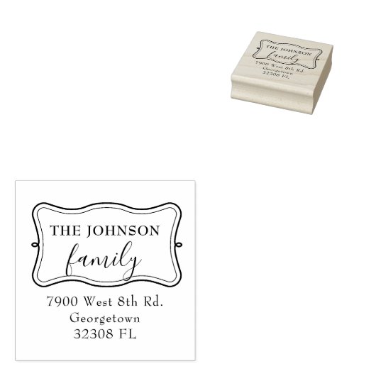 Elegant Familie Retouradres op maat Rubberstempel (Gestempeld)
