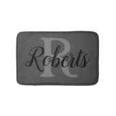 Elegant Familienaam Monogramed Badmat (Voorkant)