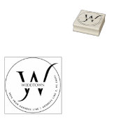 Elegant familienaam retouradres rubberstempel (Gestempeld)