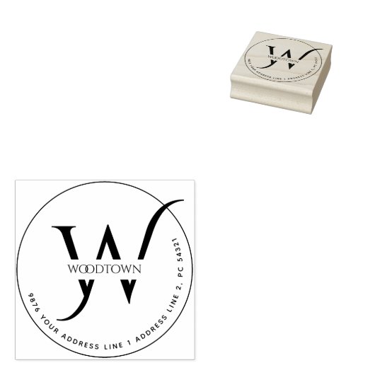 Elegant familienaam retouradres rubberstempel (Gestempeld)