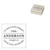 Elegant familienaam retouradres rubberstempel (Gestempeld)