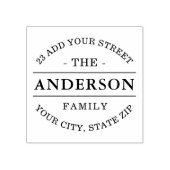 Elegant familienaam retouradres rubberstempel (Afrduk)