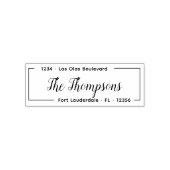 Elegant familienaam Script Return Address Zelfinktende Stempel (Design)