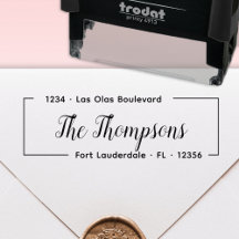 Elegant familienaam Script Return Address