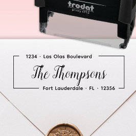 Elegant familienaam Script Return Address Zelfinktende Stempel