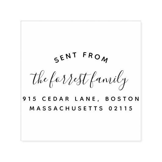 Elegant familienaam verzonden van terugkeeradres zelfinktende stempel (Design)