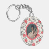 Elegant familiestuk Aangepaste roos bloem Sleutelhanger (Voorkant Links)