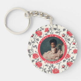Elegant familiestuk Aangepaste roos bloem Sleutelhanger