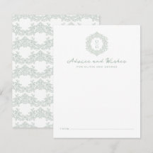 Elegant familiewapen sage groene trouw monogram
