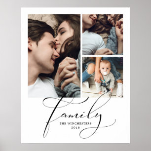 Elegant Family 16x20 3 Foto Collage Poster