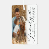 Elegant Family 2 Foto Kerstmis Metal Ornament (Voorkant links)