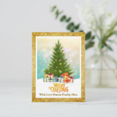Elegant Family Holiday Present I Christmas Tree Feestdagenkaart (Staand voorkant)