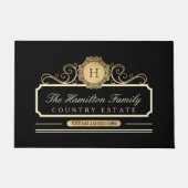 Elegant Family Home Gold Black Deurmat (Voorkant)