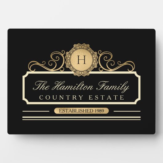 Elegant Family Home Gold Black Fotoplaat (voorkant)