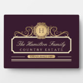 Elegant Family Home Gold Burgundy Plum Fotoplaat (voorkant)