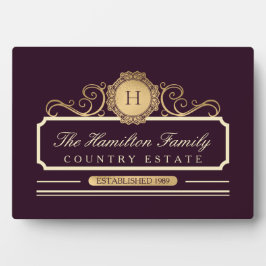 Elegant Family Home Gold Burgundy Plum Fotoplaat