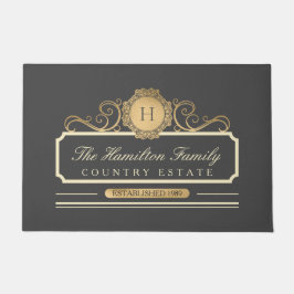 Elegant Family Home Gold Grey Doormat Deurmat