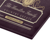 Elegant Family Home Monogram Burgundy Plum Wine Snijplank (Hoek)