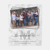 Elegant Family Monogram Fotomarmer Fleece Deken (Voorkant)