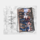 Elegant Family Monogram Fotomarmer Fleece Deken (Voorkant (Horizontaal))