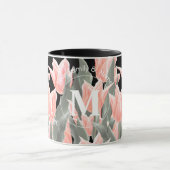 Elegant Family Name Monogram Peach Tulips Painting Mok (Midden)