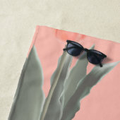 Elegant Family Name Monogram Peach Tulips Painting Strandlaken (In situ)