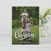 Elegant Family Photo and Name | PRETTIGE FEESTDAGE Aankondiging (Staand voorkant)