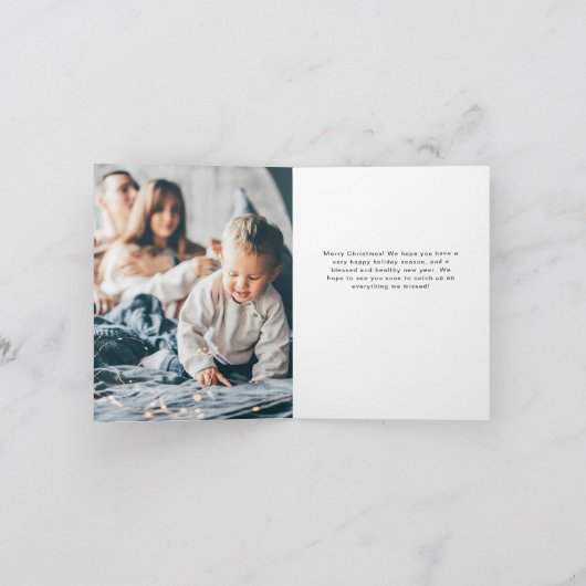 Elegant Family Photo and Name | PRETTIGE FEESTDAGE Feestdagen Kaart (Binnen)