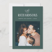 Elegant Family Photo and Name | PRETTIGE FEESTDAGE Feestdagenkaart (Voorkant)