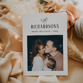 Elegant Family Photo and Name | PRETTIGE FEESTDAGE Feestdagenkaart
