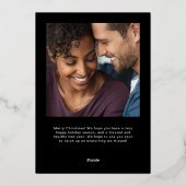 Elegant Family Photo and Name | PRETTIGE FEESTDAGE Folie Feestdagenkaart (Achterkant)