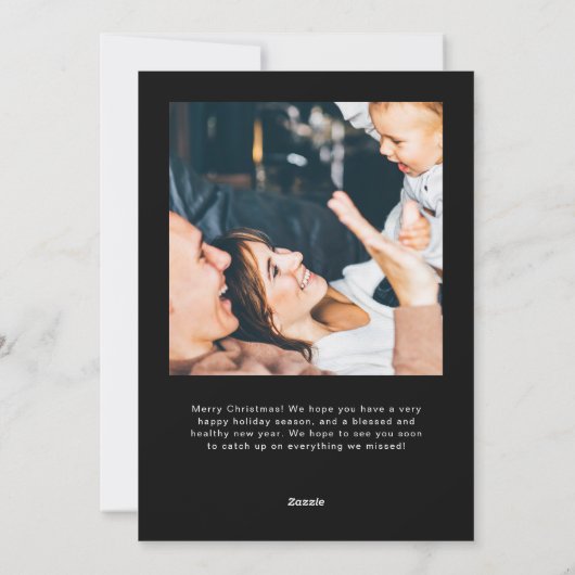 Elegant Family Photo and Name | Vrolijk kerstfeest Feestdagenkaart (Achterkant)